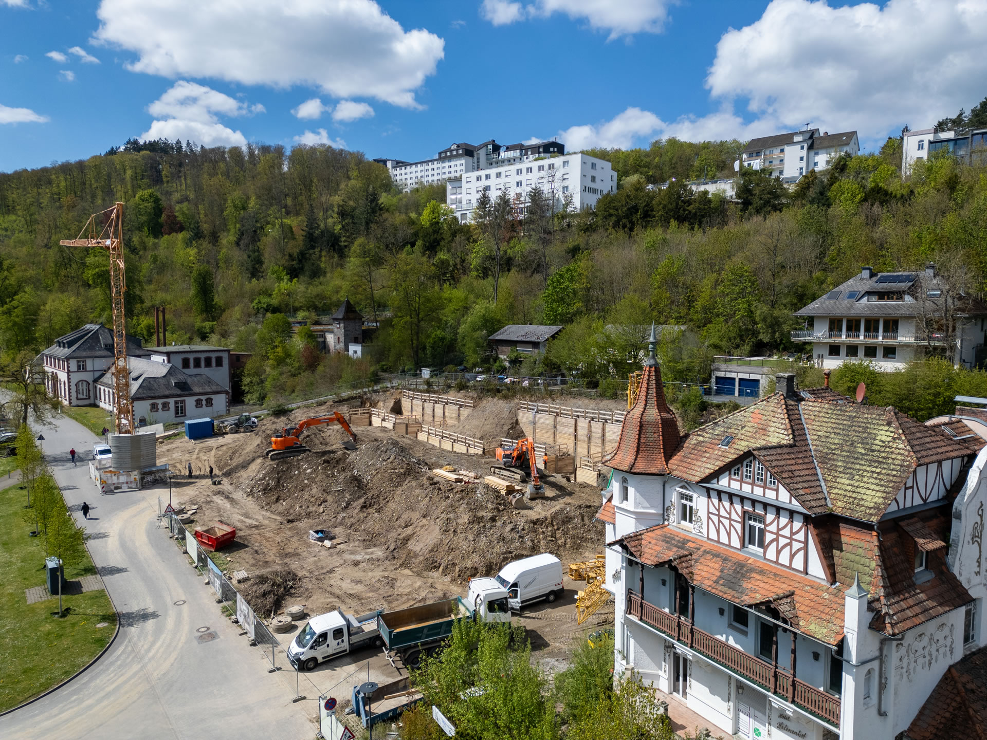 Vorbereitungen für die Rohbauarbeiten