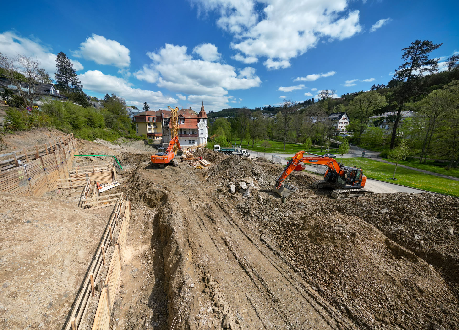 Vorbereitungen für die Rohbauarbeiten